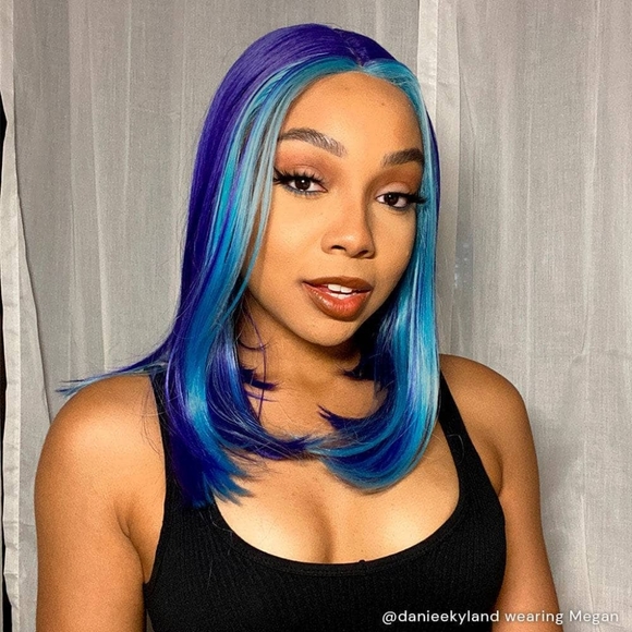 INH Blue Hair Wig MEGAN - Picture 6 of 6